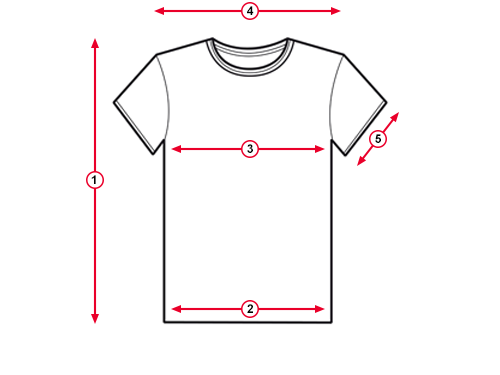 Unisex TShirt Size Chart
